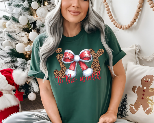 Joy To The World Leopard - Holiday Tee