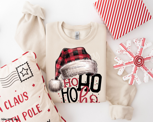 Ho Ho Ho Santa Hat -Holiday  Sweatshirt