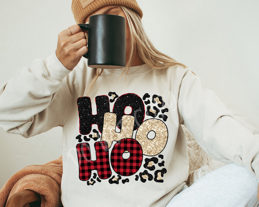 HO HO HO Leopard - Holiday Sweatshirt