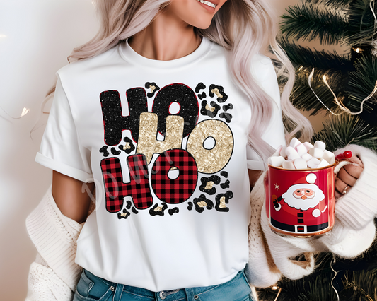 HO HO HO Leopard - Holiday Tee