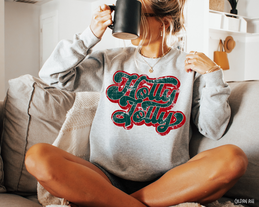 Holly Jolly Distressed - Sweatshirt