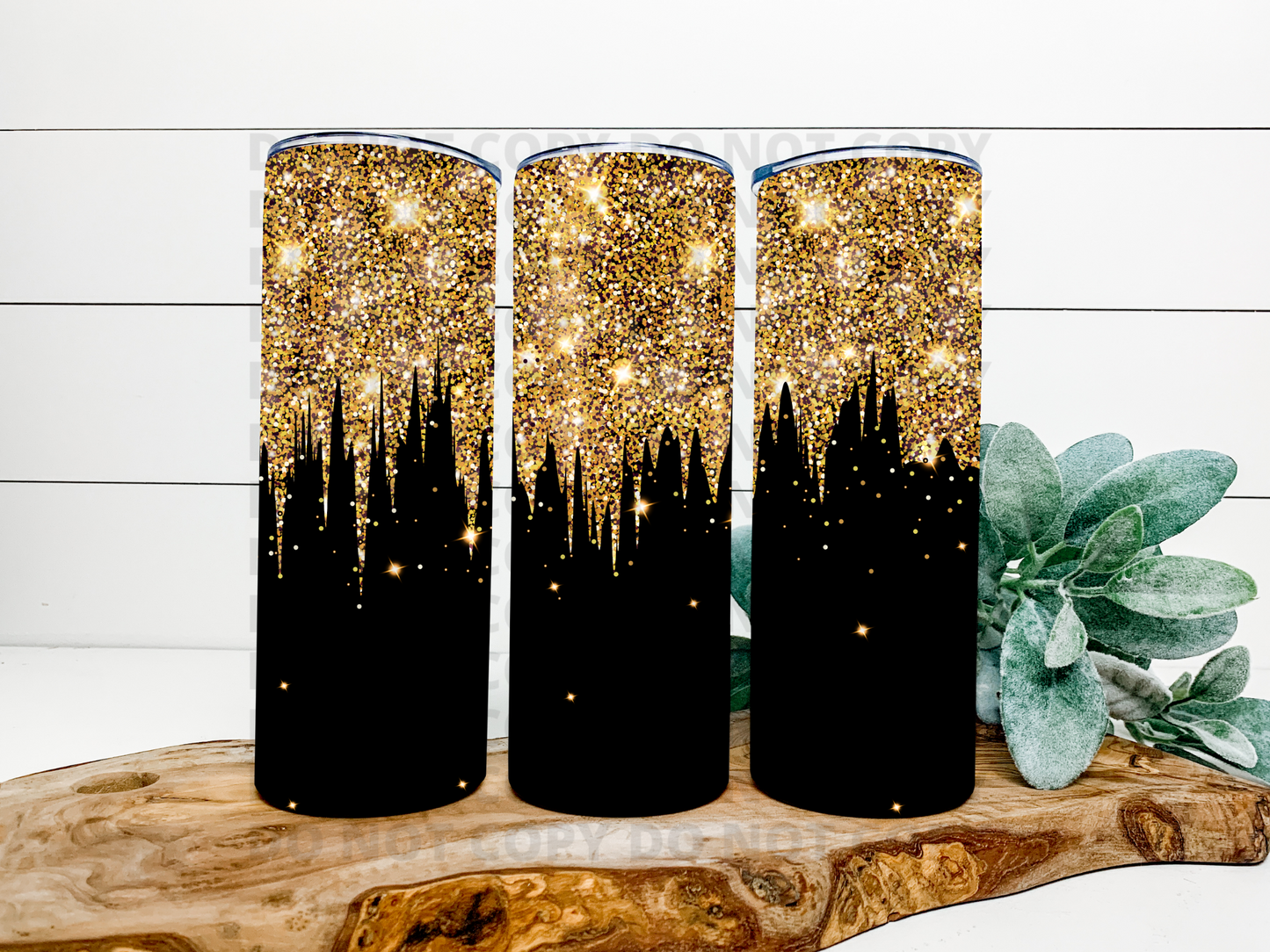 Gold Glitter Stainless Steel Tumbler