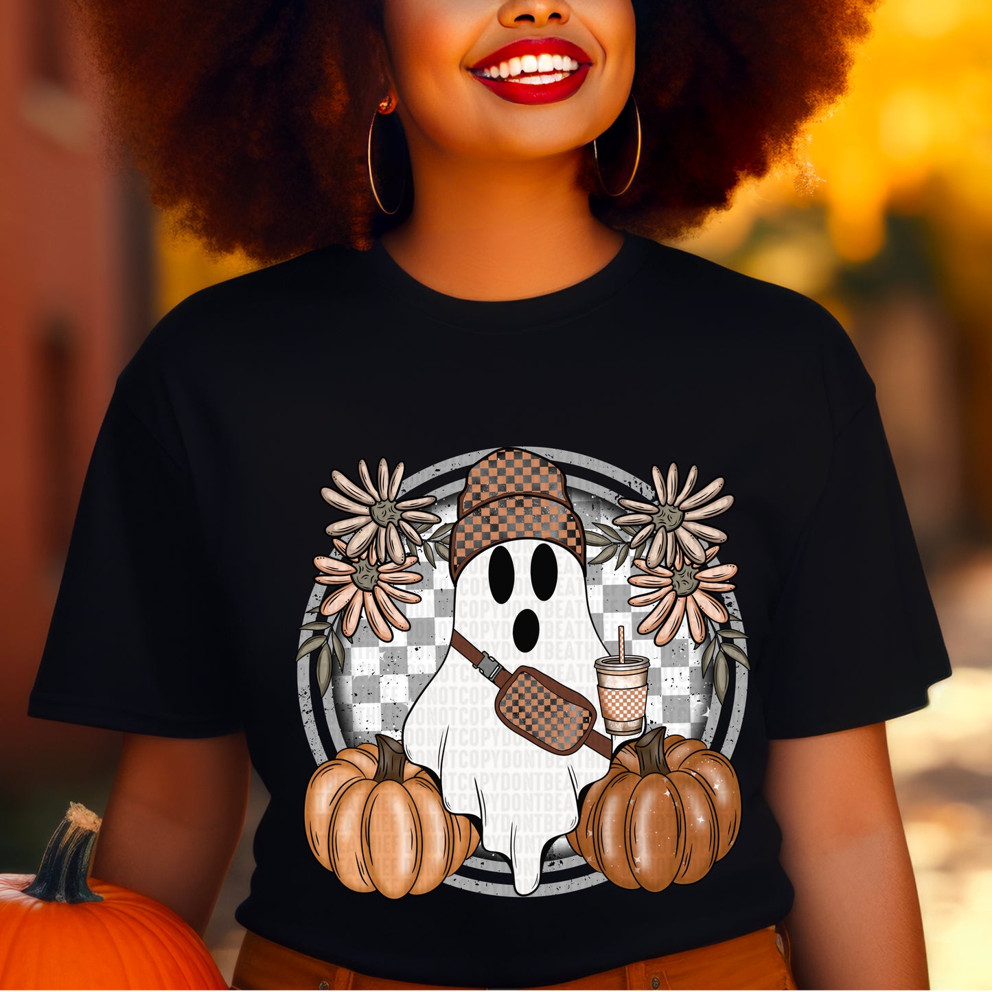 Fall Checkered Ghostie - Tee