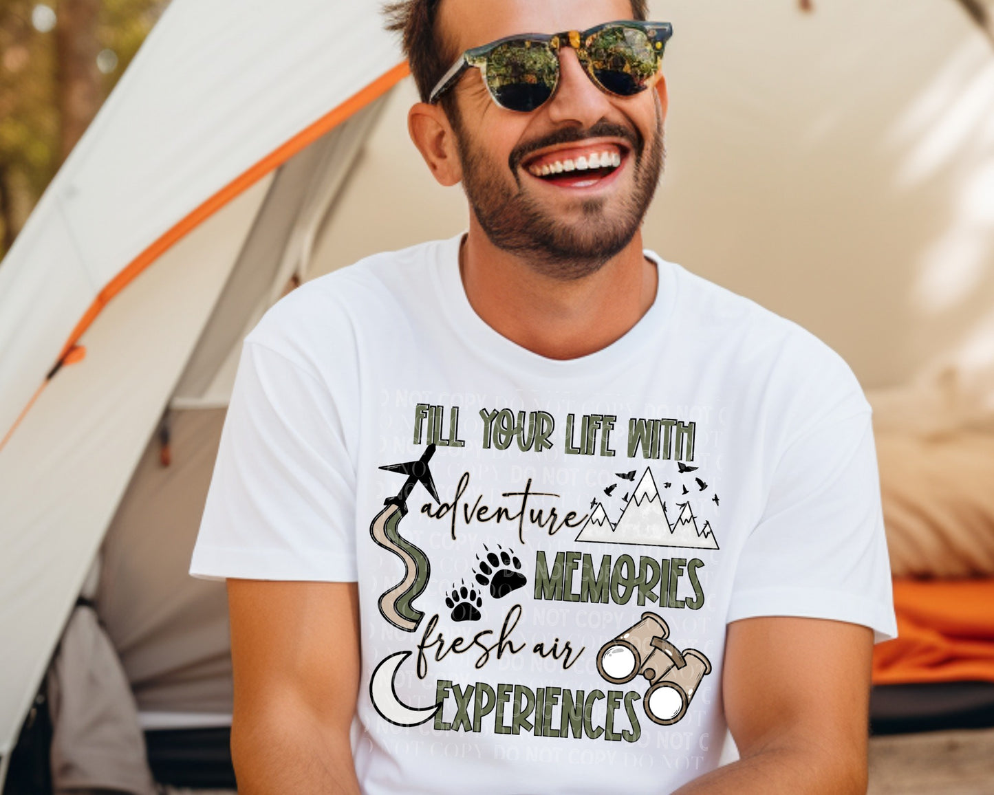 Fill Your Life With Adventure Memories Fresh Air & Experiences - Tee