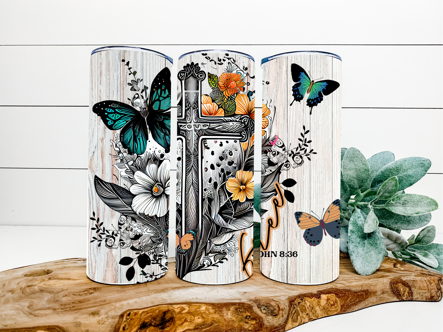 Butterfly Cross Tumbler