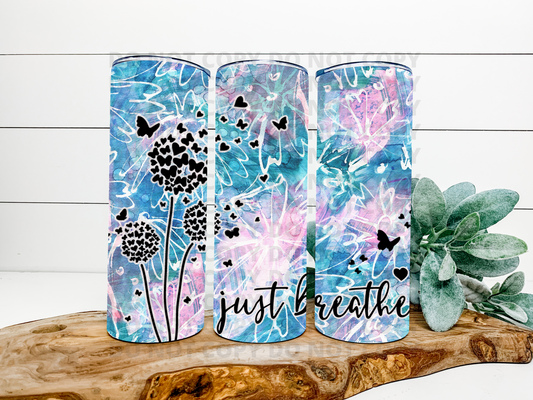Just Breathe Watercolor Tumbler