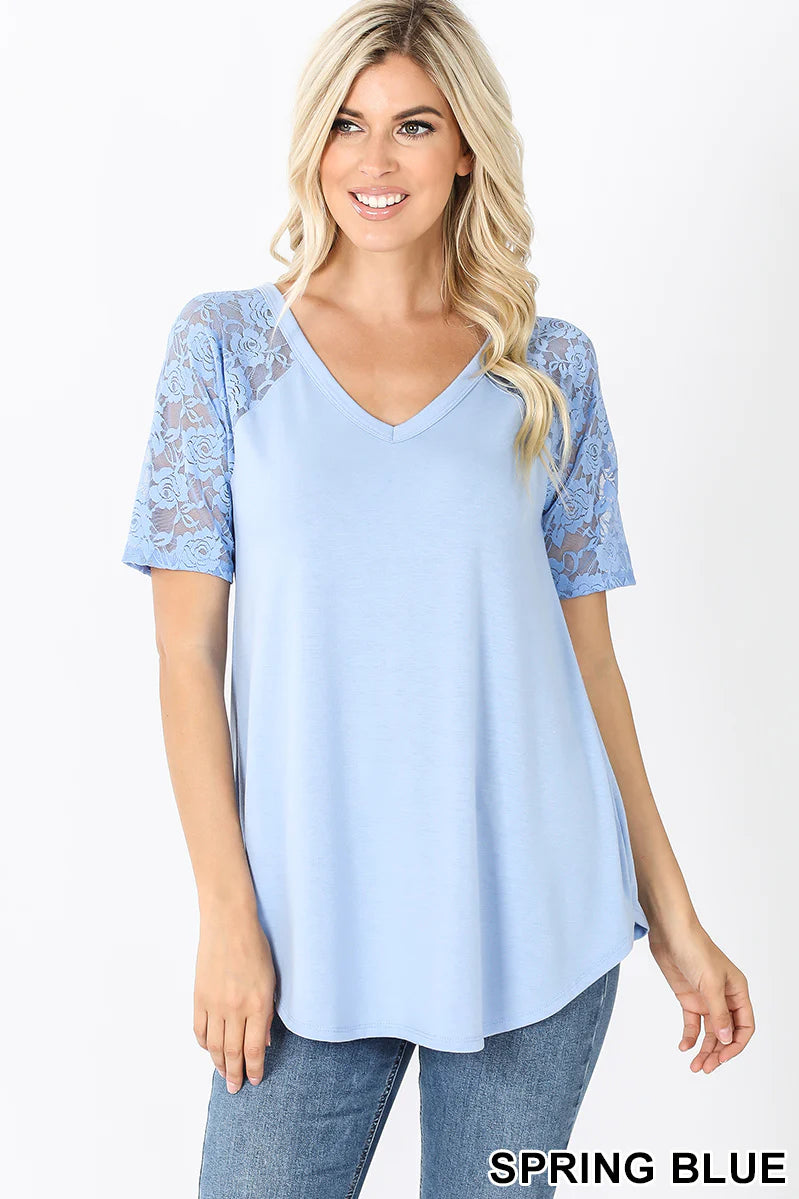 Sage Lace Top