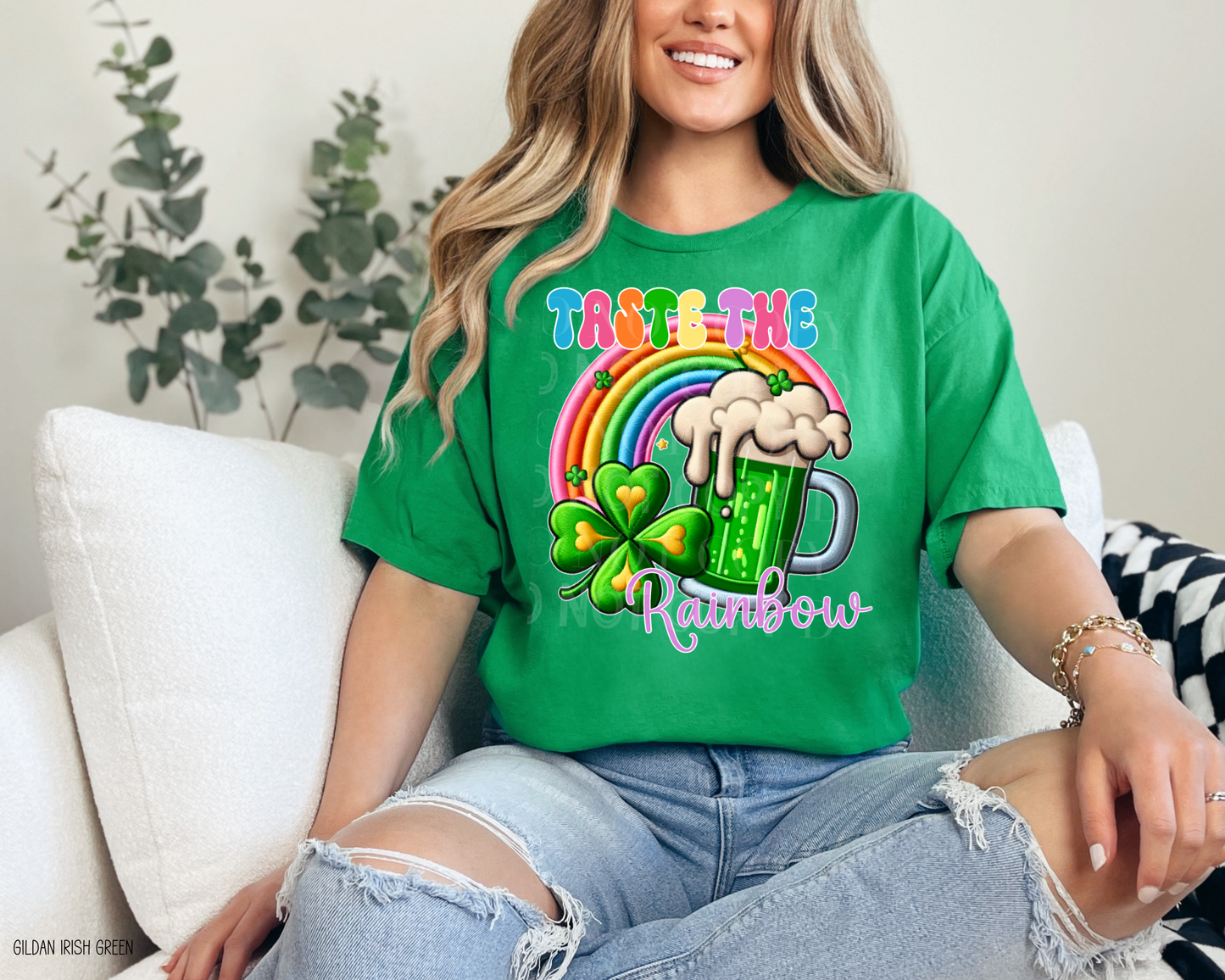 Taste The Rainbow - Faux Embroidery Tee