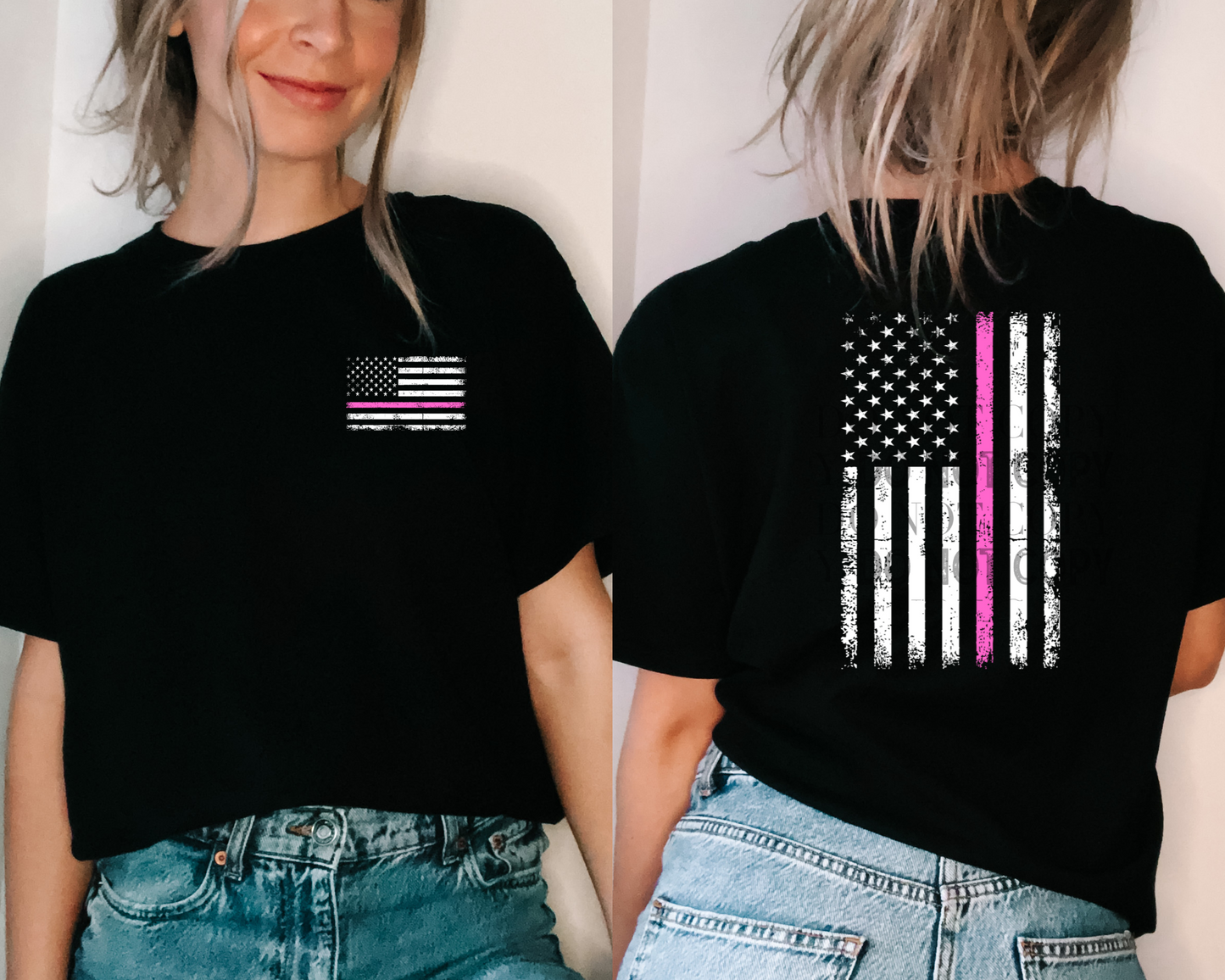 Women In Service - Pink Line Flag