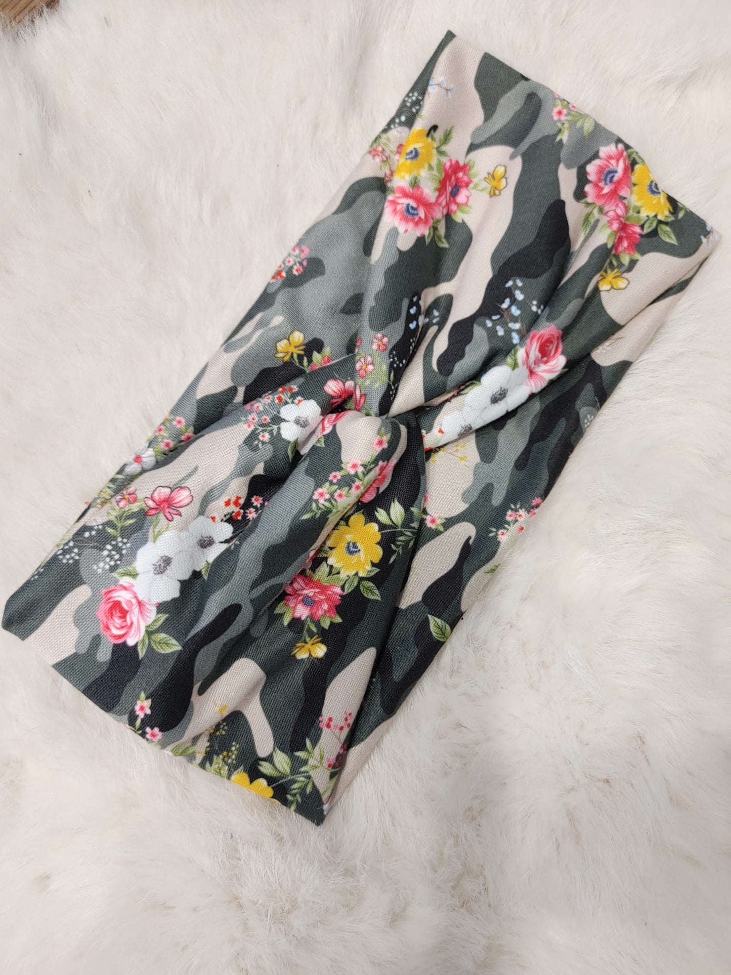 Floral Green Camo Headband