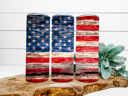 Distressed American Flag Stainless Steel Tumbler