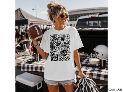 Football Doodles: Football Game Day - Tee