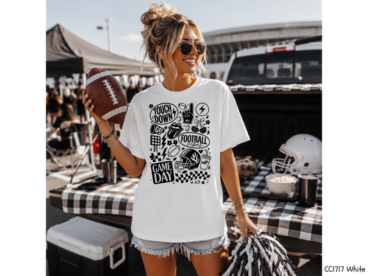 Football Doodles: Football Game Day - Tee