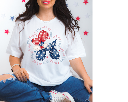 4th Of July Balloon Dog - Tee