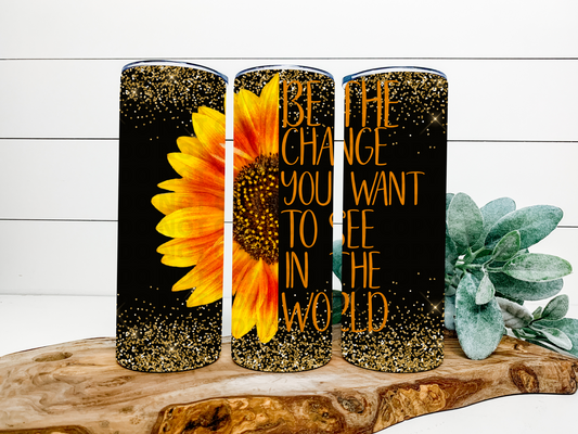 Be The Change Sunflower Stainless Steel Tumbler
