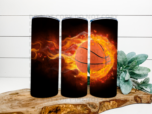 Fire Basketball Stainless Steel Tumbler