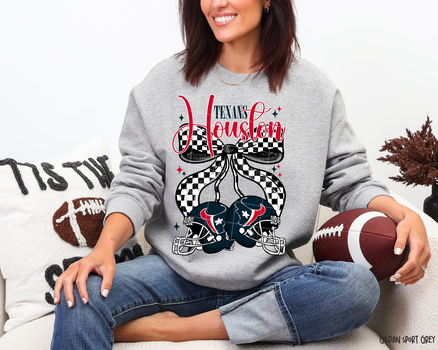 Houston Football Bow: Game Day - Sweatshirt