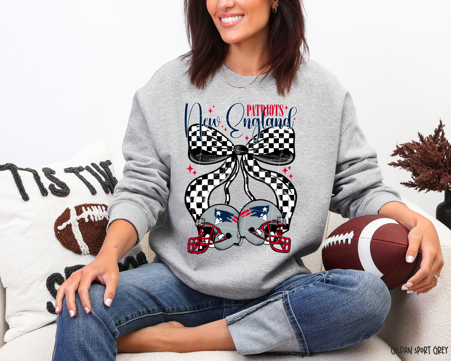 New England Football Bow: Game Day - Sweatshirt