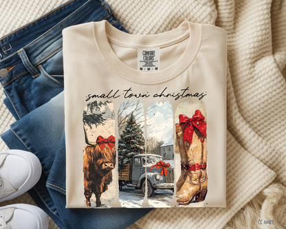 Small Town Christmas - Comfort Color Tee
