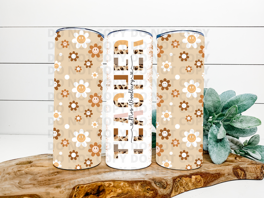 Boho Teacher Name Tumbler