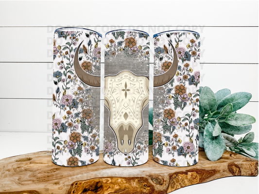 Floral Bull Tumbler