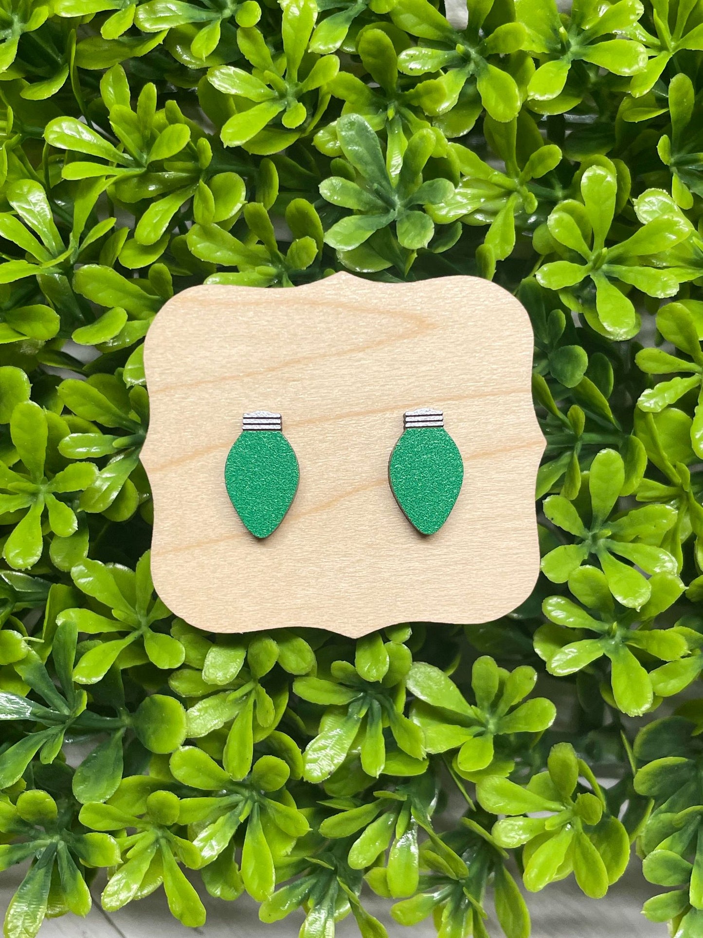 Green Christmas Lights Earrings