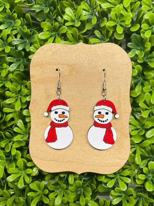 Snowman Acrylic Dangle Earrings