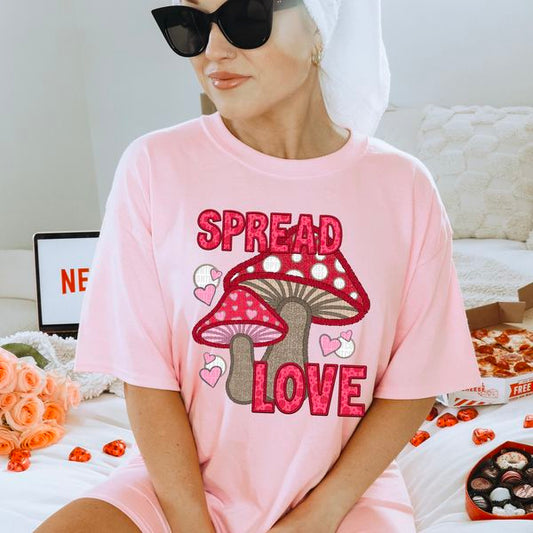 Spread Love - Faux Embroidery Tee