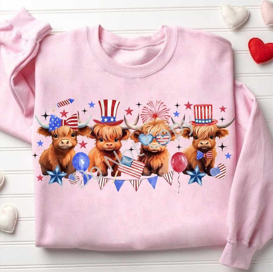 Patriotic Highland Cows - Sweatshirt