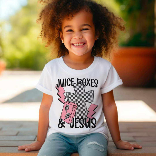 Juice Boxes & Jesus - Pink - Tee
