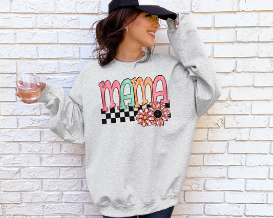Mama Floral Checkered - Sweatshirt