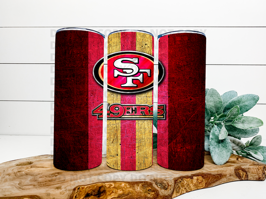 49ers Distressed Striped Tumbler