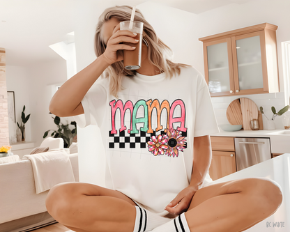 Mama Floral Checkered - Tee