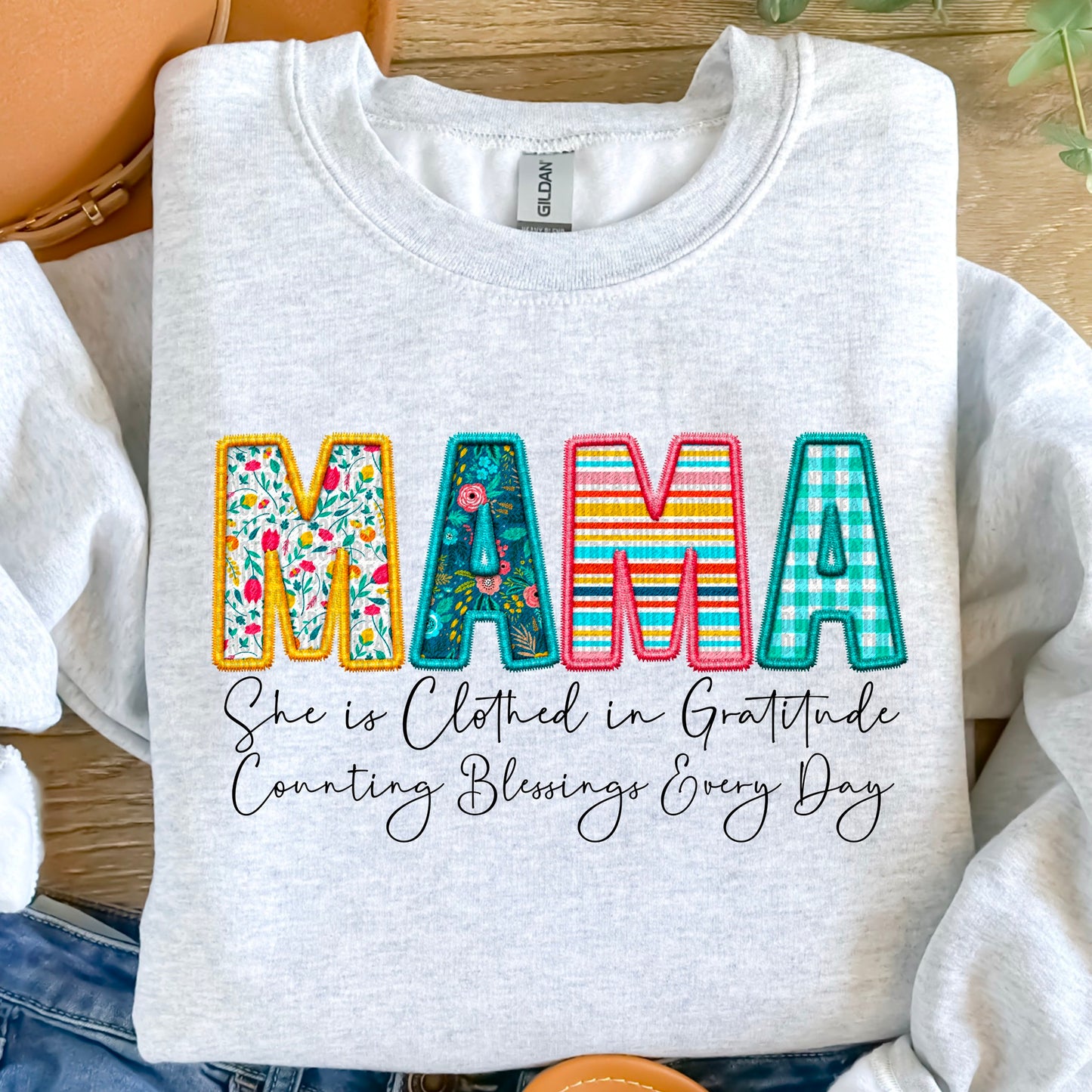Mama Faux Embriodery - Sweatshirt
