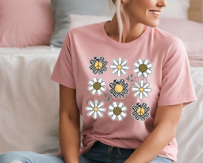 Retro Floral Grid - Tee