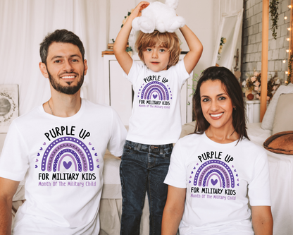 Purple Up For Military Kids Rainbow - Tee