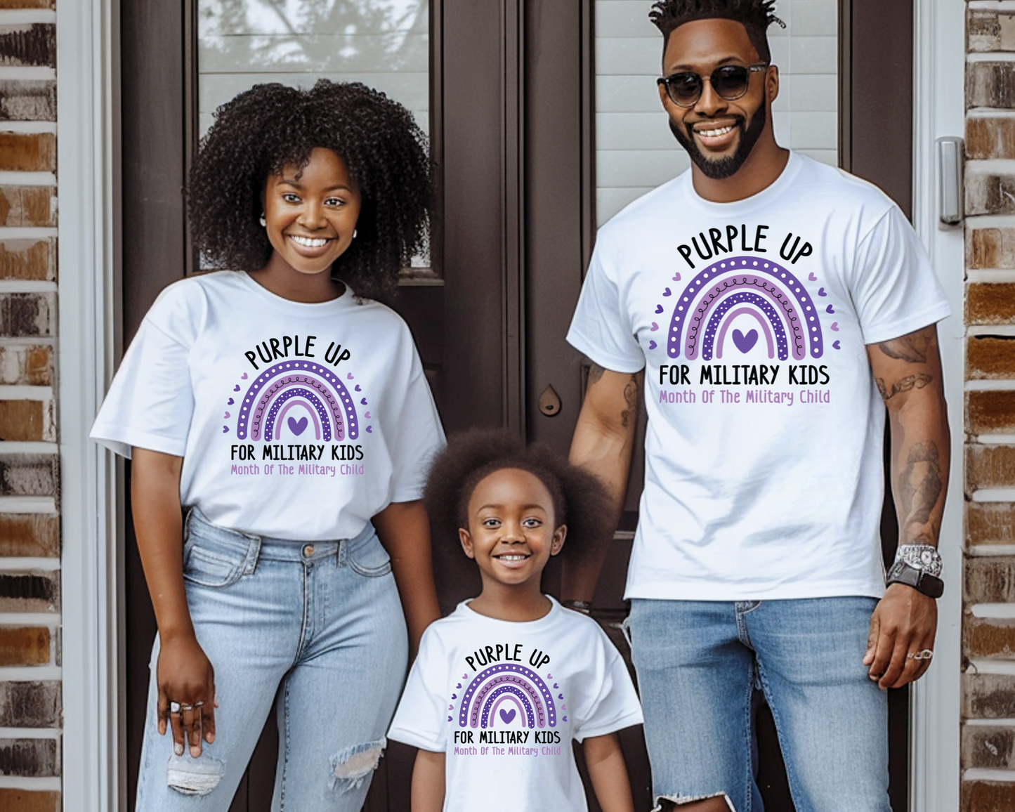 Purple Up For Military Kids Rainbow - Tee