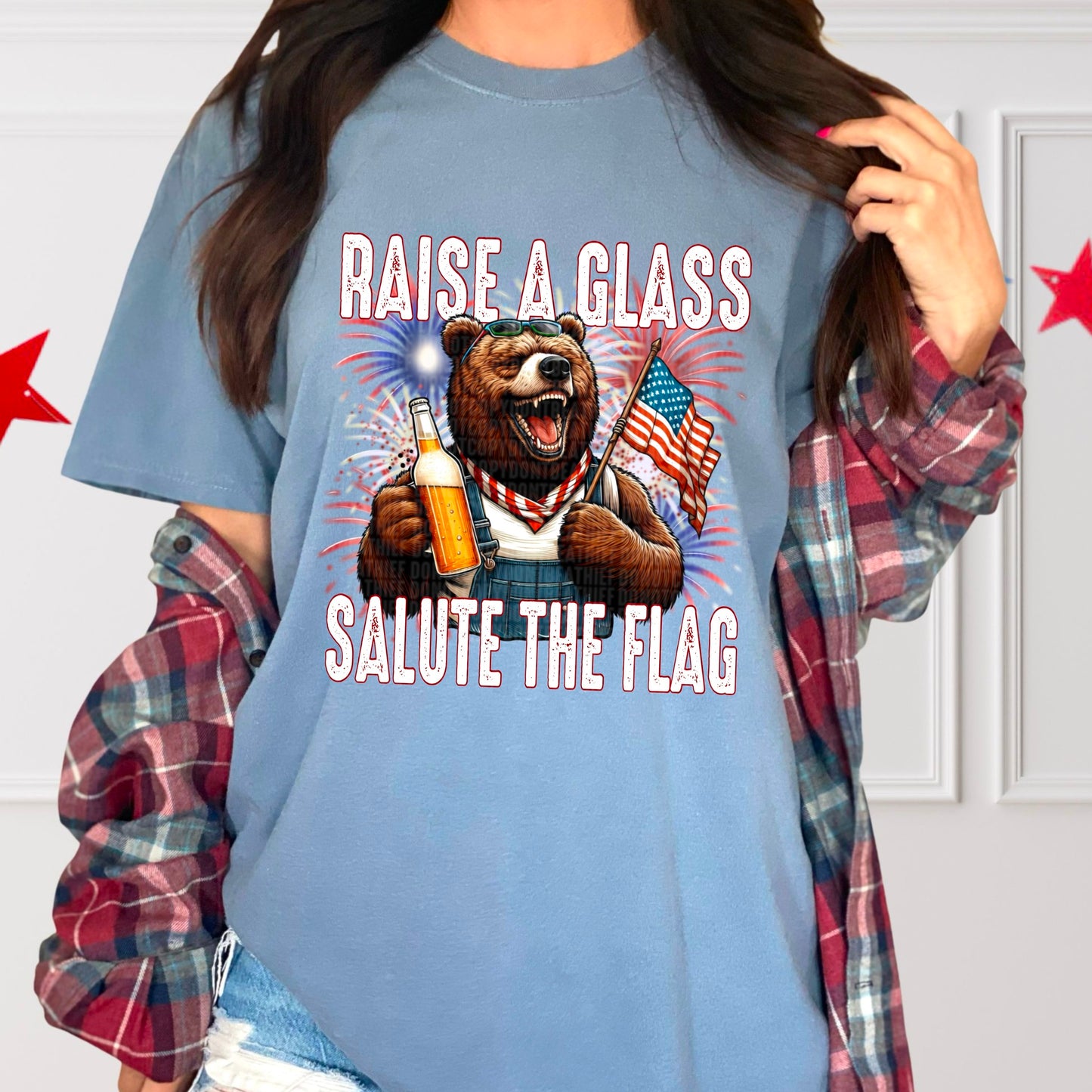 Raise A Glass Salute The Flag - Tee