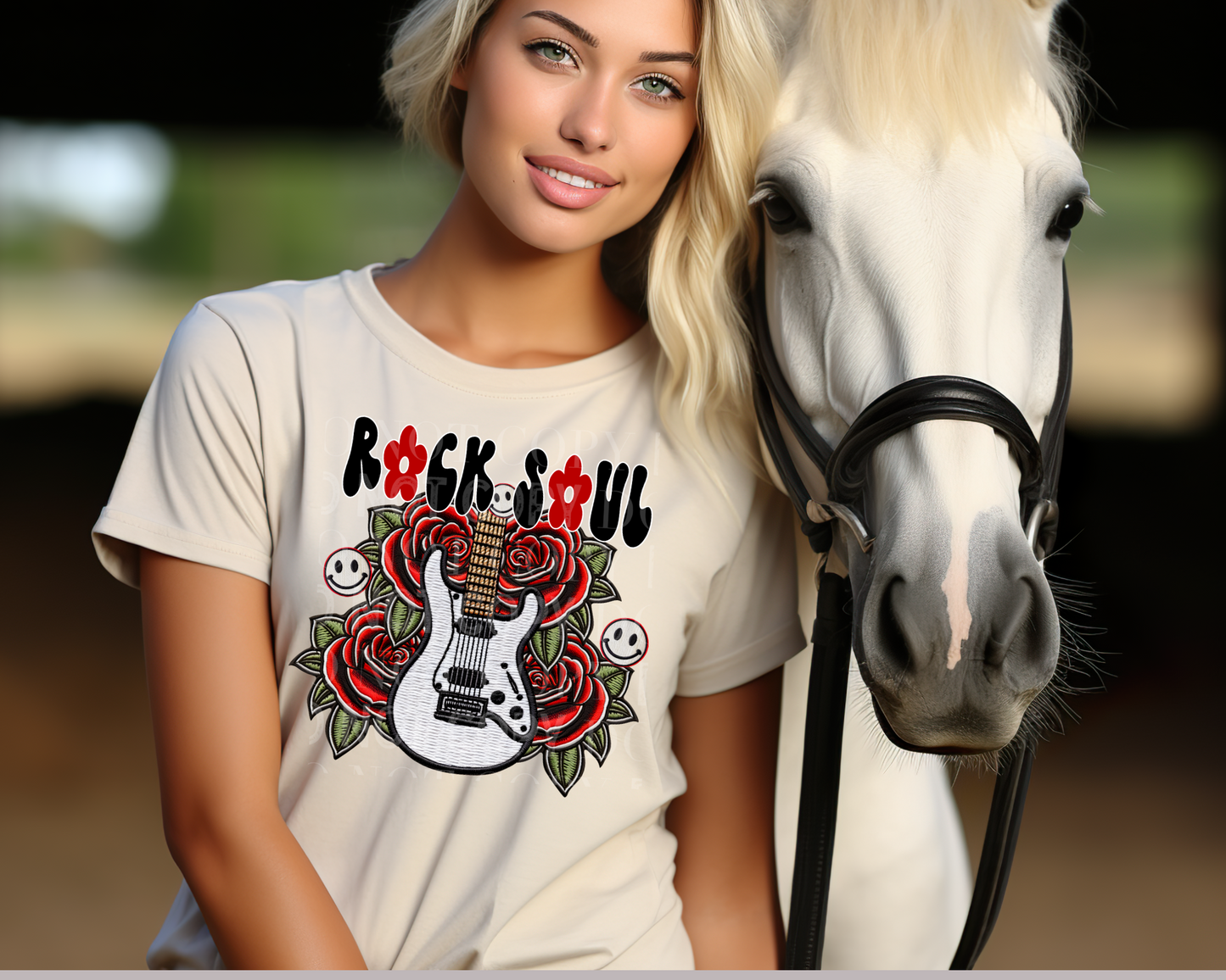 Rock Soul - Faux Embroidery Tee