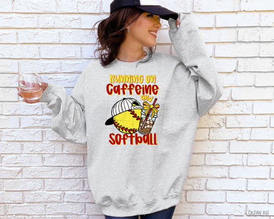 Running On Caffeine & Softball - Sweatshirt