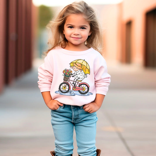 Sheep On A Bike - Toddler Sweatshirt