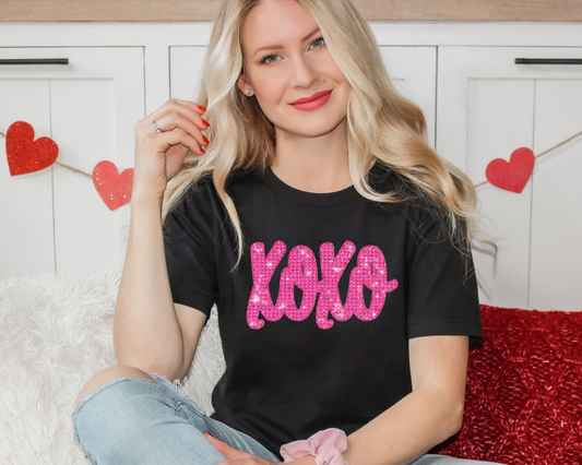 XOXO -Pink - Faux Sequins