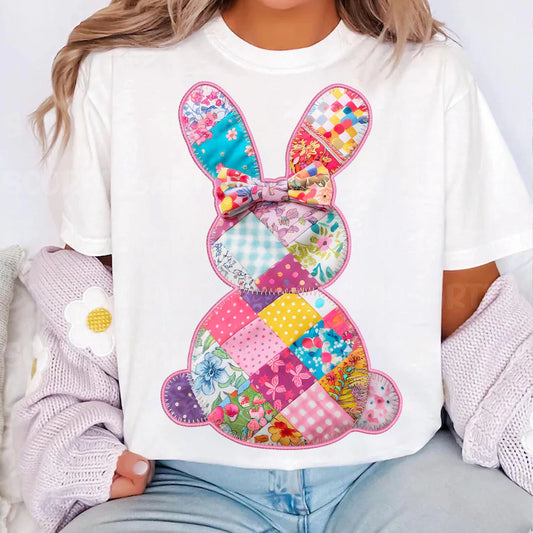 Patchwork Easter Bunny: Easter - Tee