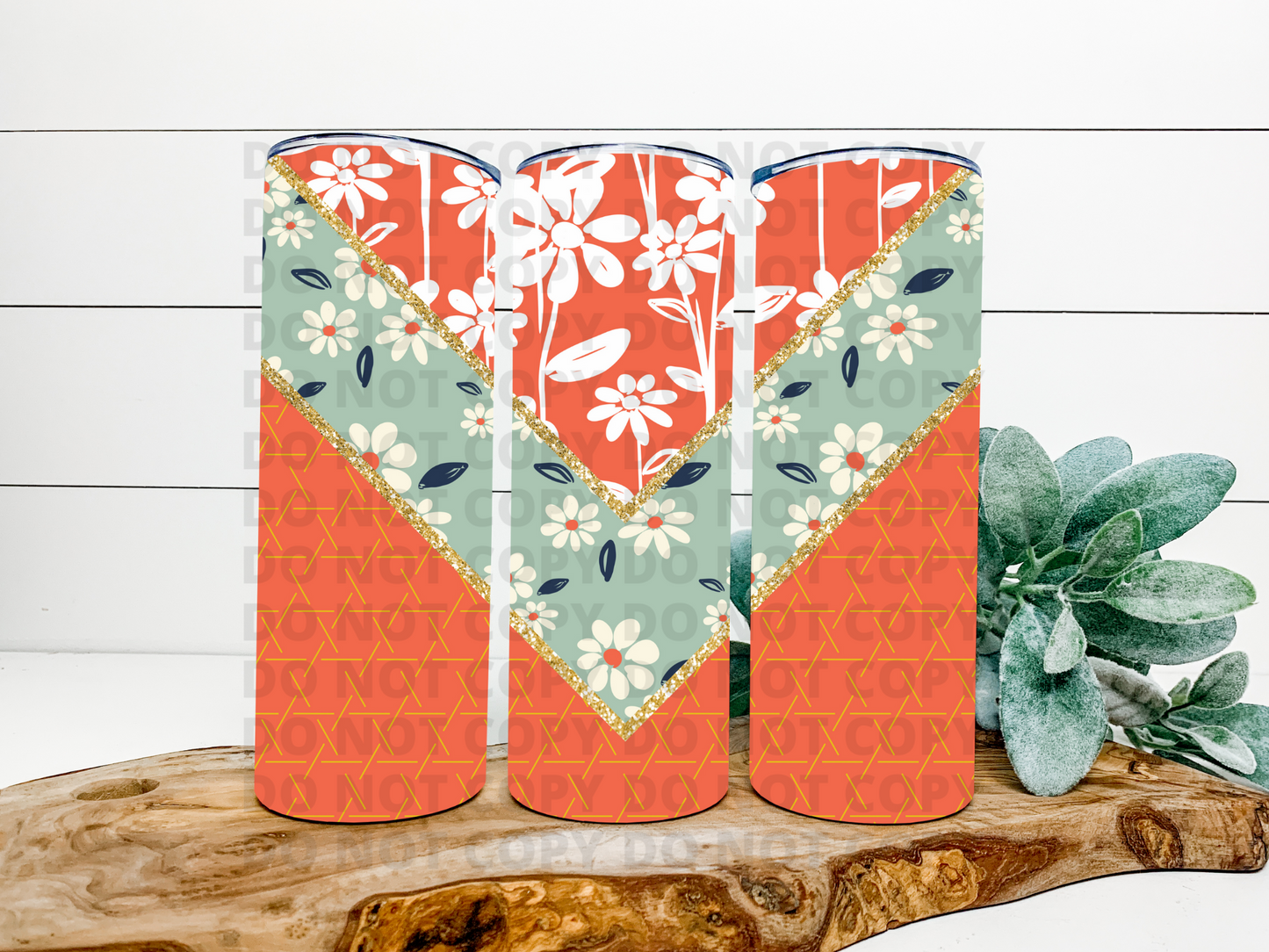 Orange Daisy V Split Tumbler