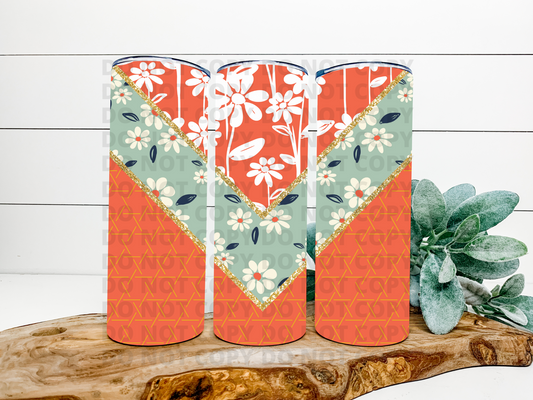 Orange Daisy V Split Tumbler