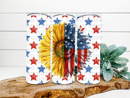 Patriotic Sunflower Tumbler